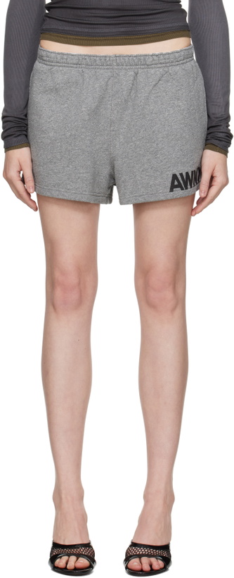 Photo: alexanderwang.t Gray Logo Cotton Running Shorts