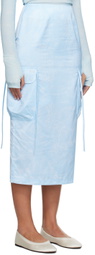 Kijun Blue Drawing Cargo Midi Skirt