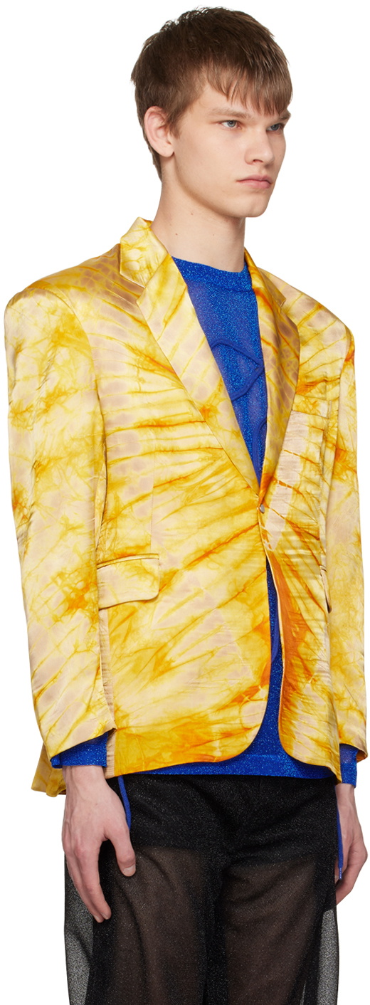 Tokyo James Yellow Printed Blazer