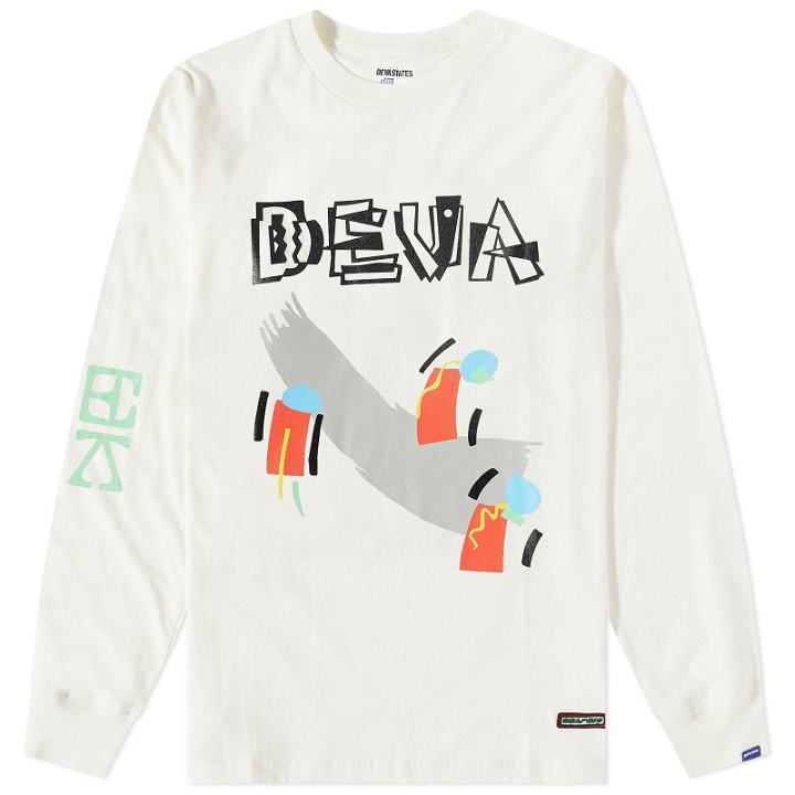 Photo: Deva States Men's Long Sleeve Cross T-Shirt in Off White