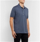 Dunhill - Knitted Cotton Polo Shirt - Blue