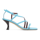 Staud Blue Nappa Gita Heeled Sandals