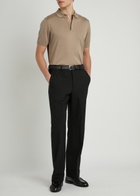 Canali Knit Polo Shirt Stone