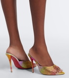 Christian Louboutin Miss Z embellished crêpe satin mules