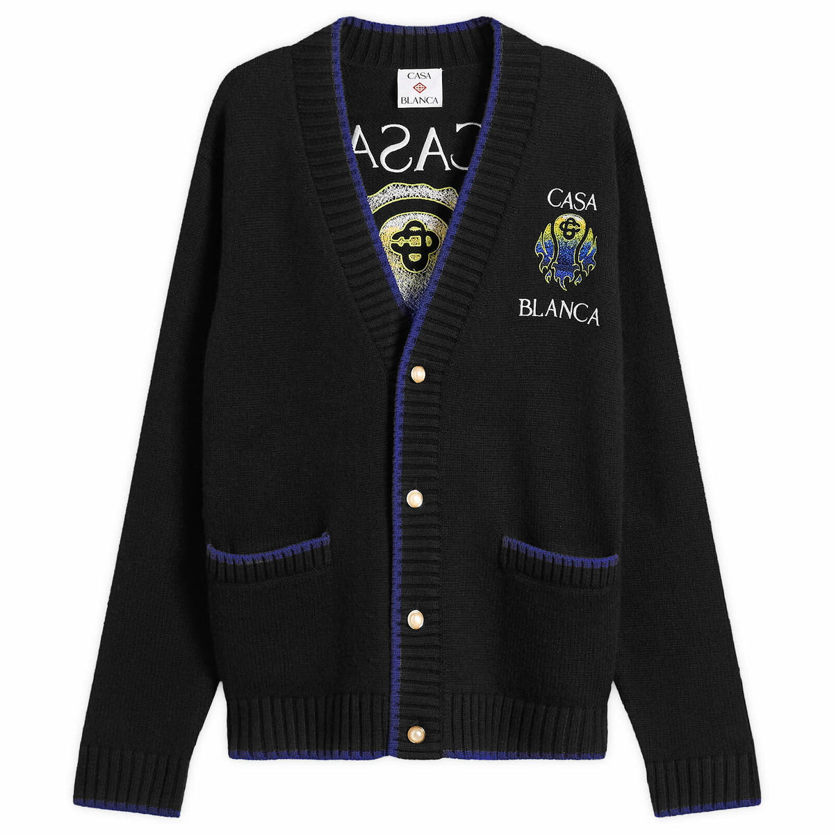 Casablanca Green & White Jacquard Cardigan Casablanca