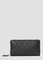 GG Embossed Leather Wallet in Black