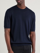 Slowear - Cotton and Silk-Blend T-Shirt - Blue