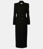 Alex Perry Pinstripe wool-blend coat