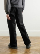 JIYONGKIM - Straight-Leg Layered Sun-Bleached Cotton-Canvas Trousers - Black