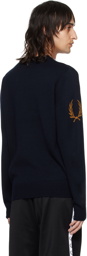 Fred Perry Navy Laurel Wreath Sweater