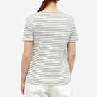 Armor-Lux Women's Mariniere T-Shirt in White/Oyat