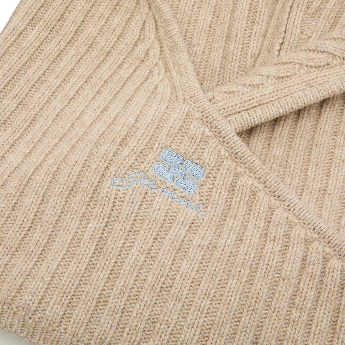 GANNI Women's Core Future Wool Knit Balaclava in Sand 