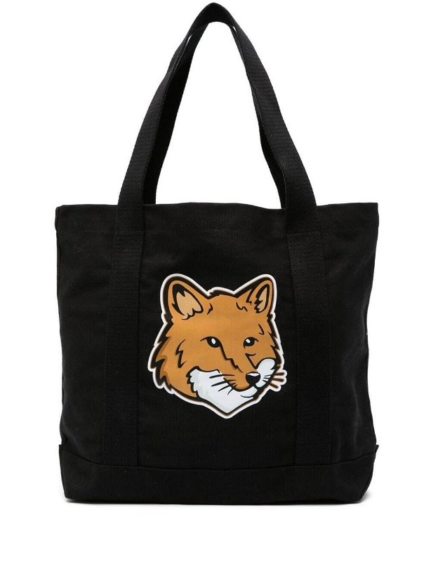 Photo: MAISON KITSUNE' - Fox Head Cotton Tote Bag