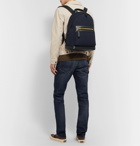 TOM FORD - Canvas and Leather Backpack - Blue