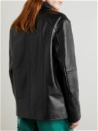 Marine Serre - Moonogram Embossed Leather Jacket - Black