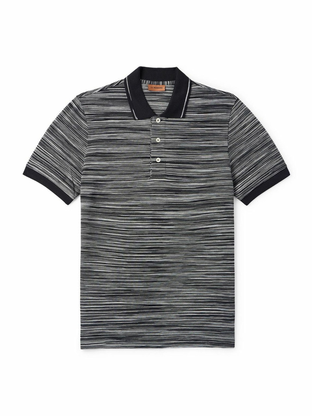 Photo: Missoni - Space-Dyed Cotton-Piqué Polo Shirt - Black