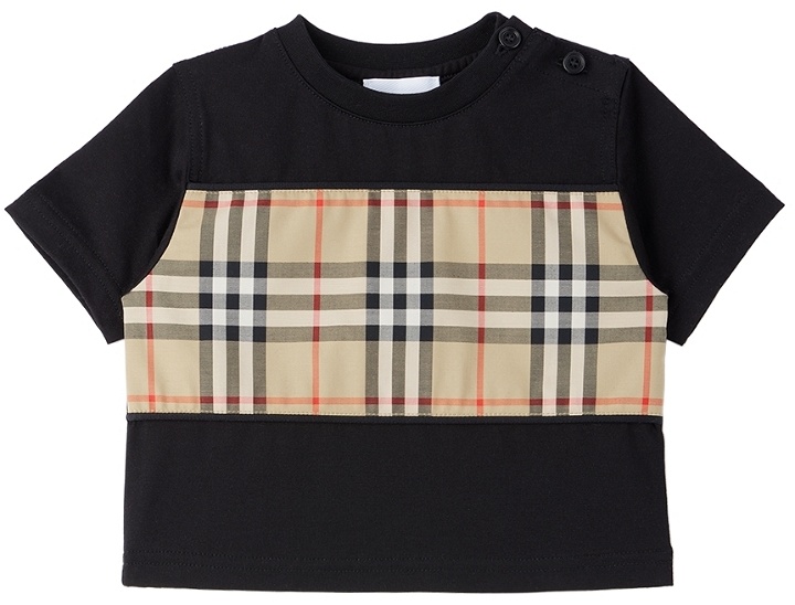 Photo: Burberry Baby Black Vintage Check Panel T-Shirt