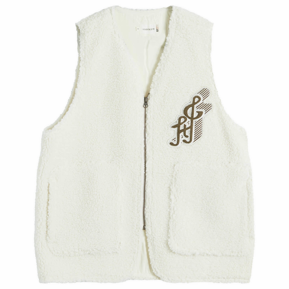 Honor the Gift Men's Teddy Notes Fleece Vest in Cream