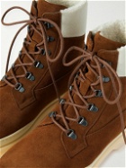 Loro Piana - Gravel Shearling-Lined Suede Hiking Boots - Brown