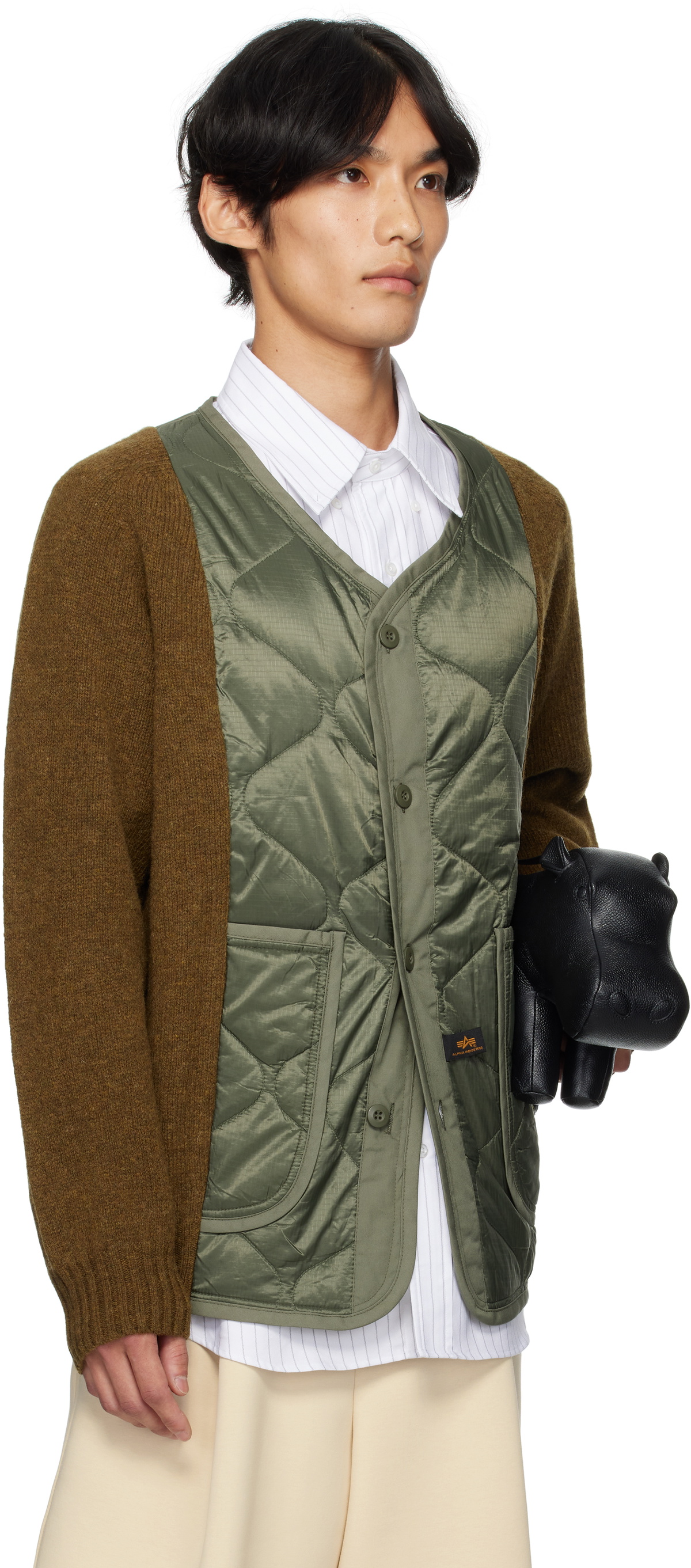 Bless Brown & Green N°80 Liningknitter Cardigan Jacket