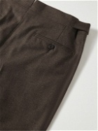 Stòffa - Tapered Pleated Wool Trousers - Brown