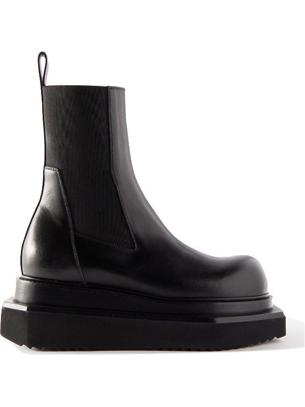 Photo: Rick Owens - Beatle Turbo Cyclops Leather Chelsea Boots - Black