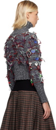 Chopova Lowena Gray Washed Up Cardigan