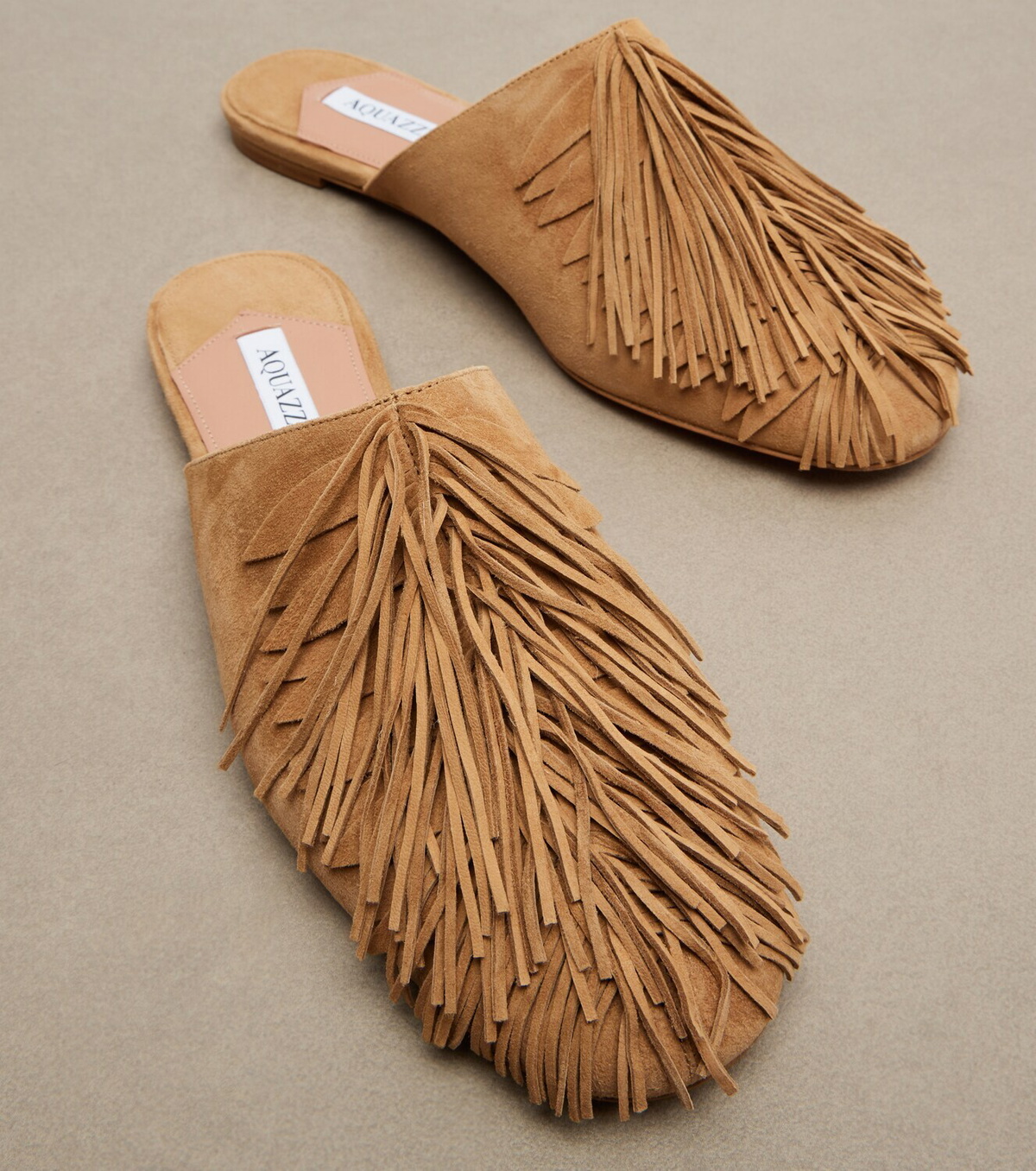 Aquazzura Maverick fringed suede mules