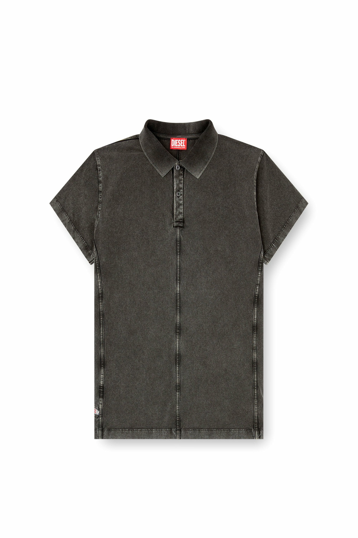 Diesel Polo shirt in denim-look jersey - Polos Mens in Black