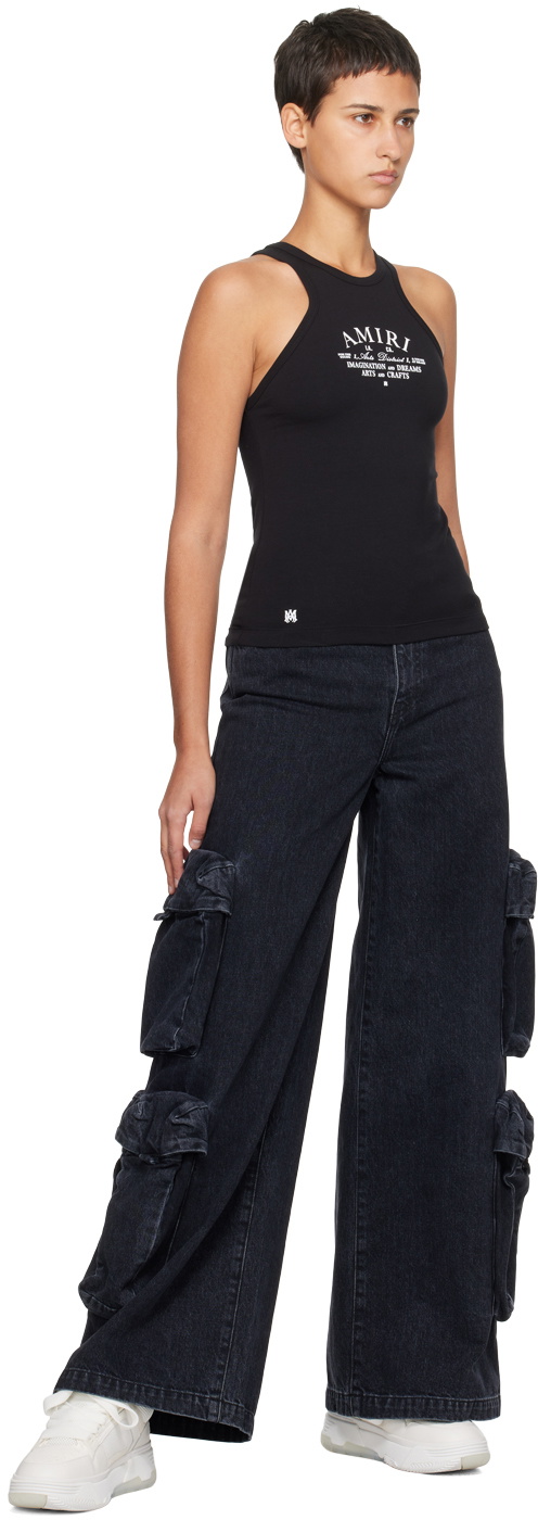 AMIRI Black Baggy Cargo Jeans