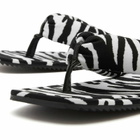 The Attico Women's Zebra Print Sandals in White/Black