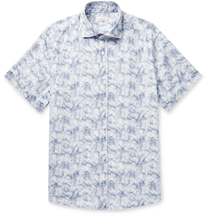 Photo: Incotex - Tie-Dyed Cotton and Linen-Blend Shirt - Blue