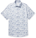 Incotex - Tie-Dyed Cotton and Linen-Blend Shirt - Blue
