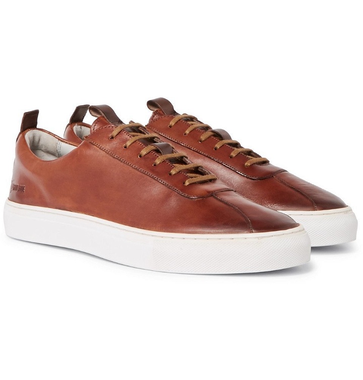 Photo: Grenson - Burnished-Leather Sneakers - Men - Brown
