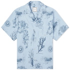 Wooyoungmi Men's Marine Print Vacation Shirt in Blue