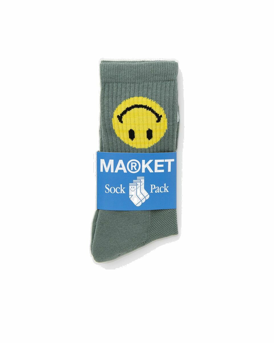 Photo: Market Smiley Upside Down Socks Green - Mens - Socks