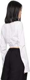 Ann Demeulemeester White Dea Cropped Shirt