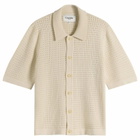 Corridor Men's Pointelle Knit Shirt in Natural
