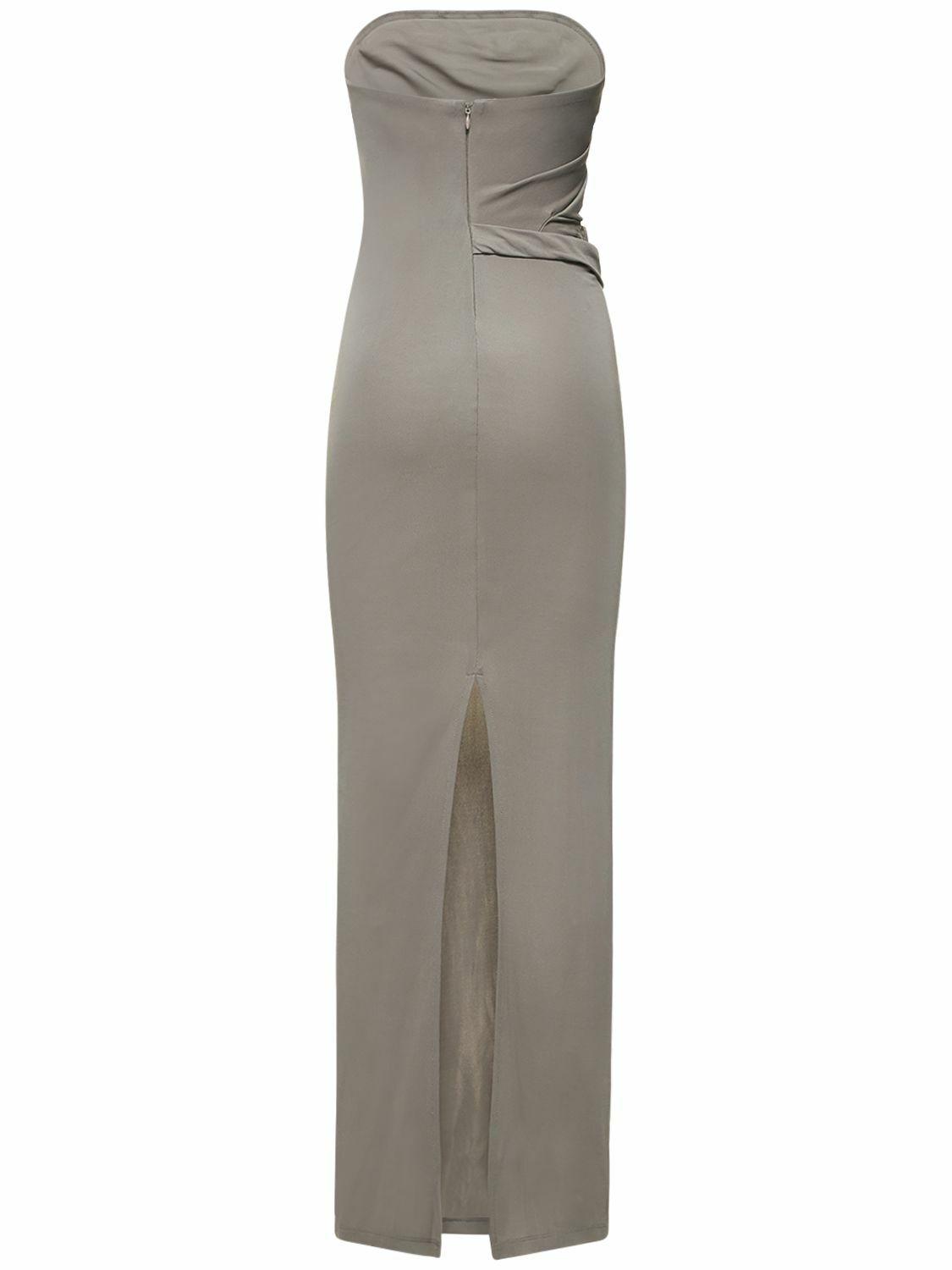 christopher esber strapless ruched dress Christopher Esber Strapless Ruche Dress in CONCRETE