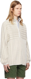 Pilgrim Surf + Supply Off-White Mosley Inlay Popover Sweater
