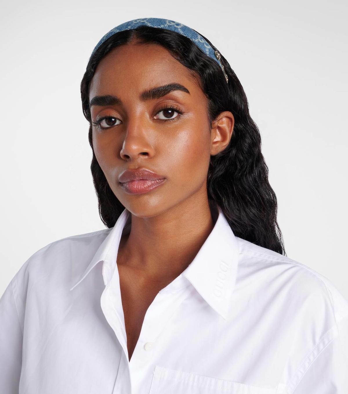 GUCCI カチューシャ デニム GG柄 Gucci GG jacquard denim headband Gucci