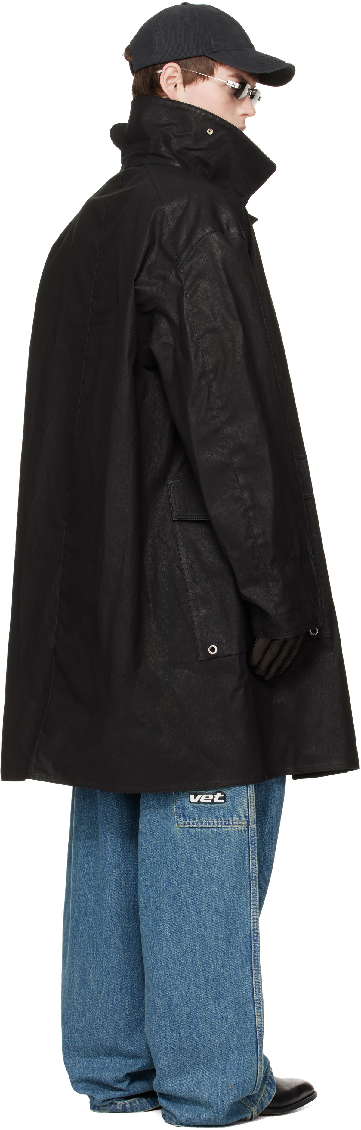 VETEMENTS Black Fireman Hooks Coat