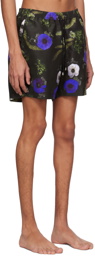 Sunspel Black Floral Swim Shorts