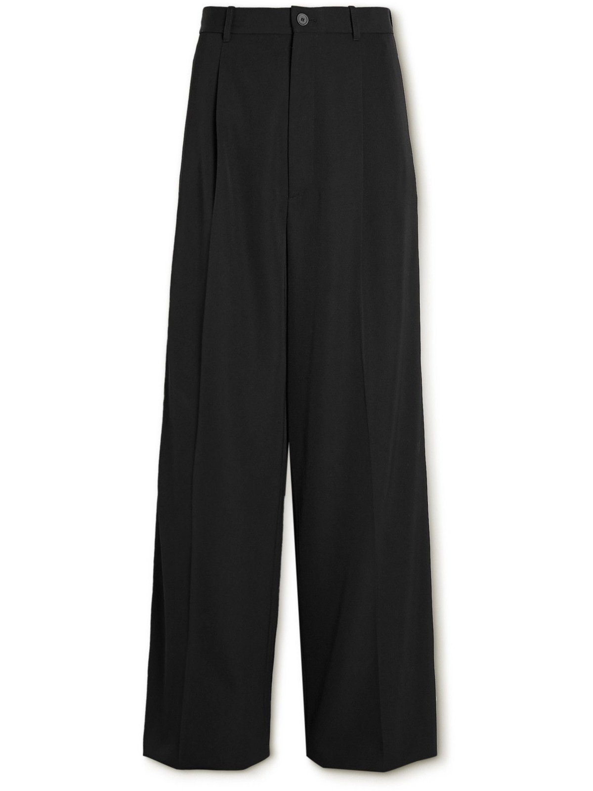 BALENCIAGA - Wide-Leg Wool Trousers - Black Balenciaga