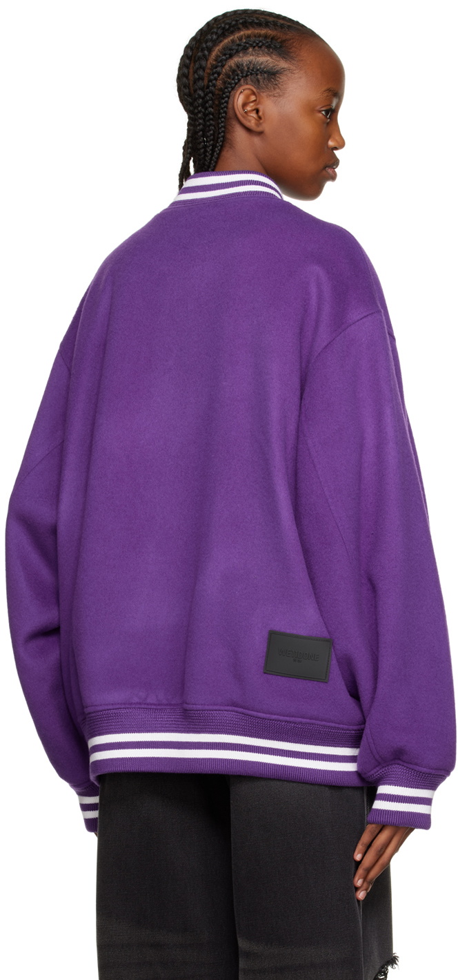 We11done Purple Oversized Bomber Jacket