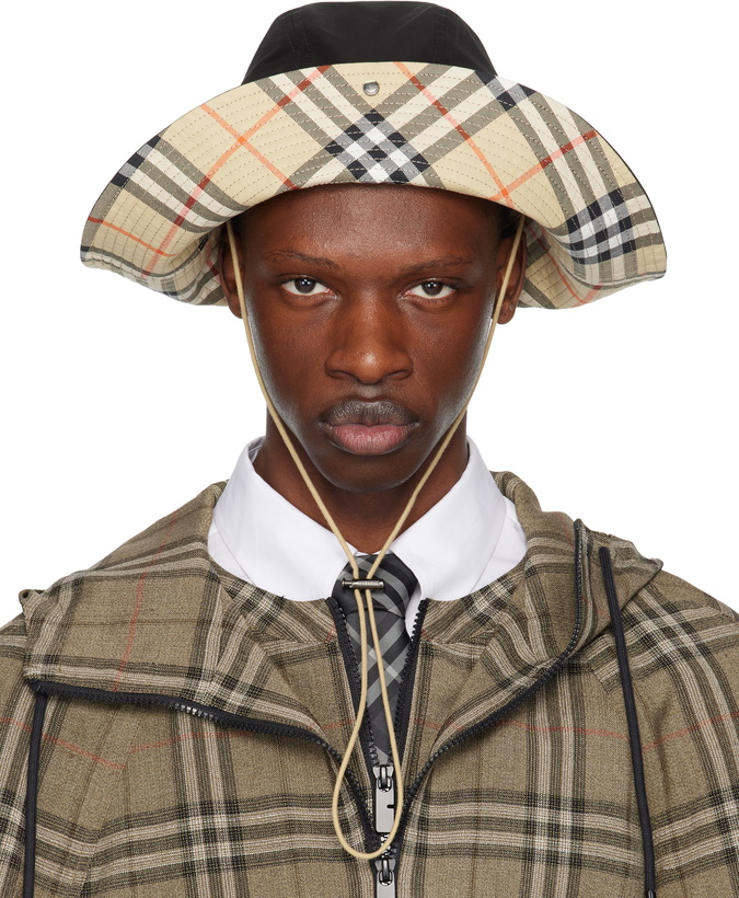 Photo: Burberry Black Check Brim Gabardine Bucket Hat