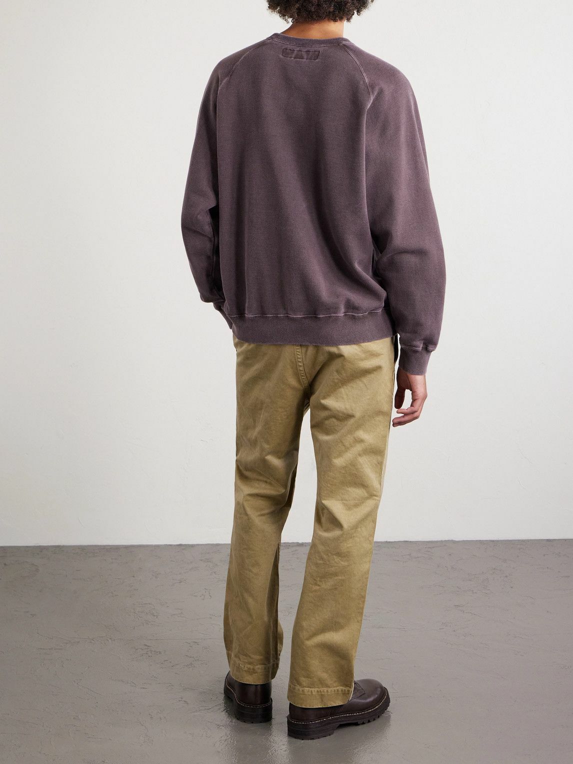 Neighborhood - Embroidered Pigment-Dyed Cotton-Jersey Sweatshirt - Brown