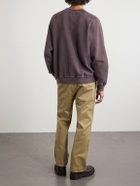 Neighborhood - Embroidered Pigment-Dyed Cotton-Jersey Sweatshirt - Brown