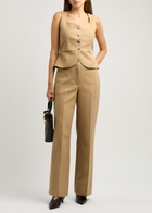 Rejina Pyo Cathy Straight-leg Cotton-blend Trousers Beige