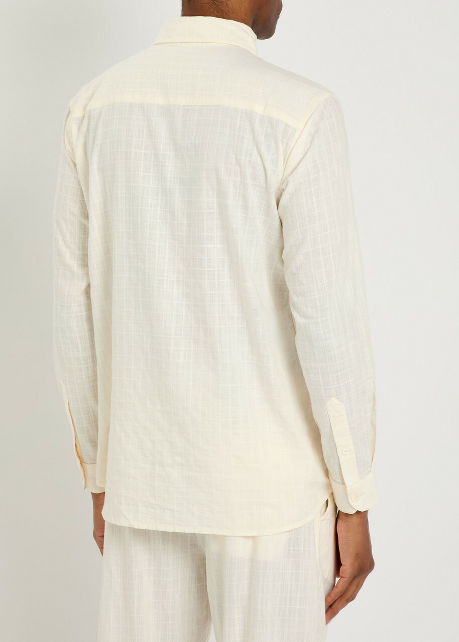 Smr Days Enamorados Embroidered Cotton-blend Shirt Ecru